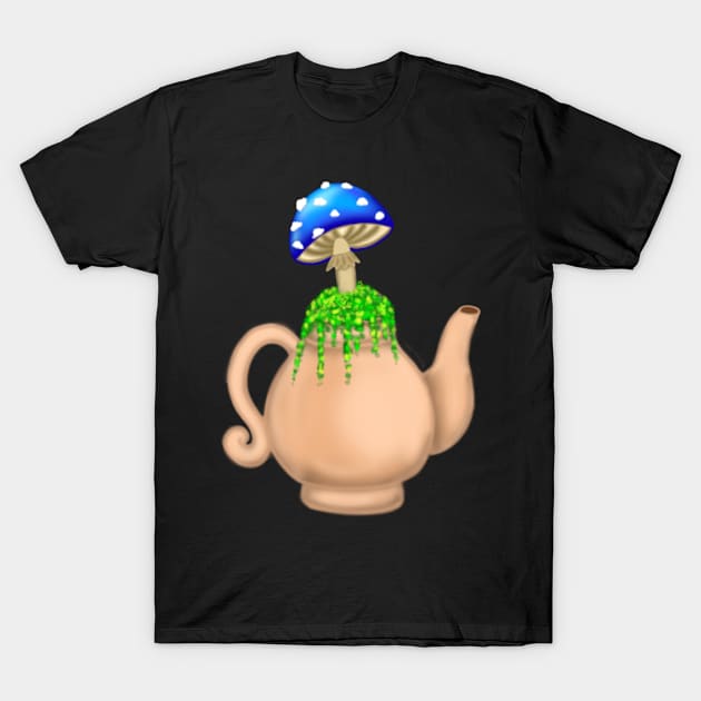 Mushroom Teakettle (Blue) T-Shirt by SquishyBeeArt